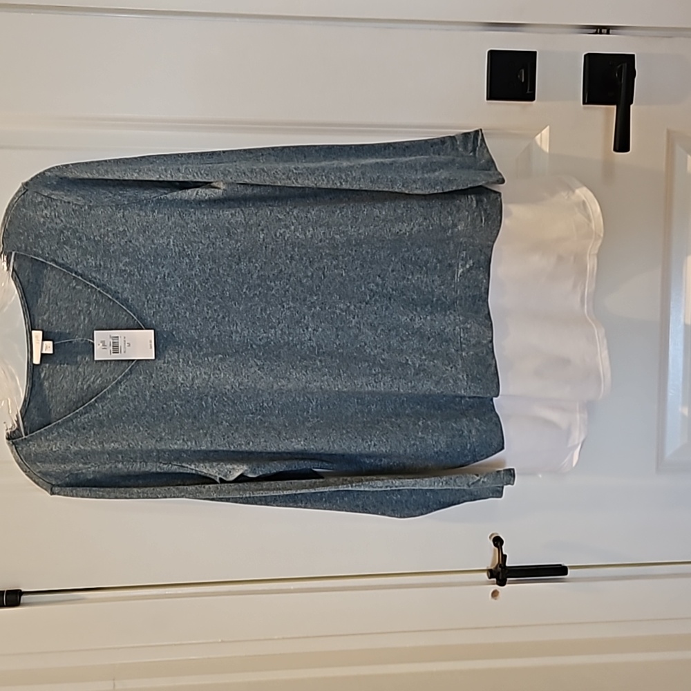J.Jill, size Medium, color- bluesage and white, long sleeve T-shirt.